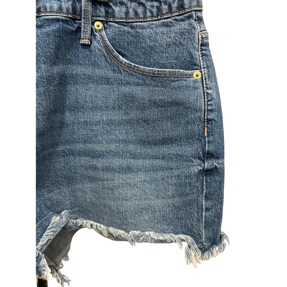 Universal Thread Womens High Rise Shortie Denim Shorts Frayed Hem Size 16 - Picture 4 of 9